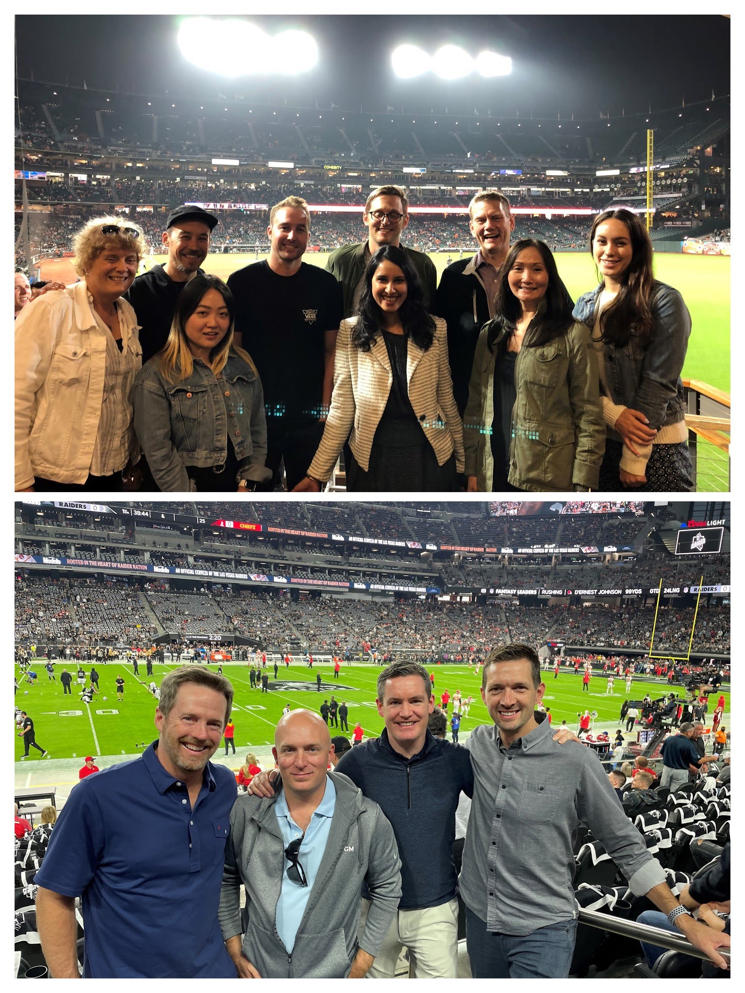 Hosting Clients and Media Partners at a SF Giants game and BetMGM at a Raiders game in Las Vegas