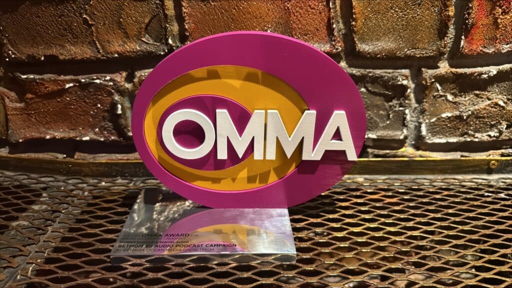 Ocean Media/BetMGM win 2025 MediaPost OMMA Award for Best Podcast/Digital Audio Campaign!
