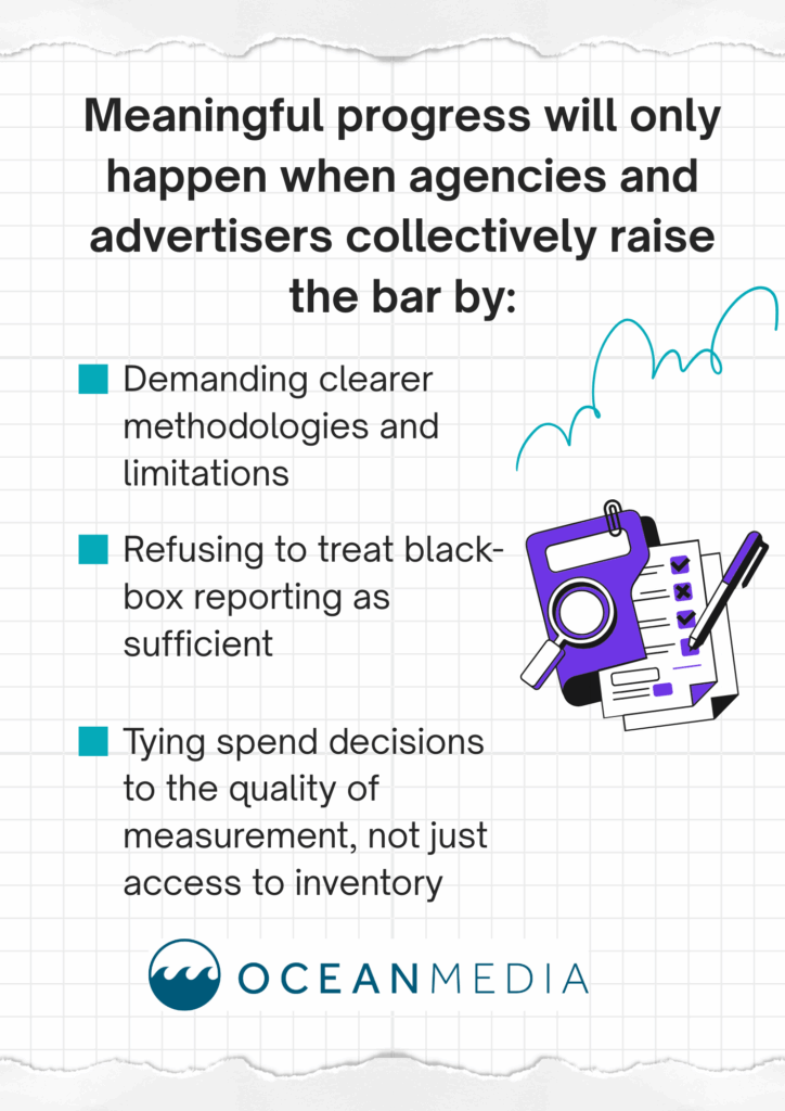 Meaningful progress will only happen when agencies and advertisers collectively raise the bar by